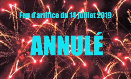 Le feu d’artifice du 14 juillet est annulé