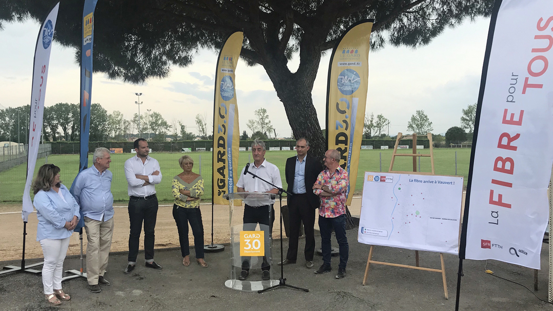 Fibre optique : Le Département a inauguré le 1er Nœud de Raccordement Optique à Vauvert