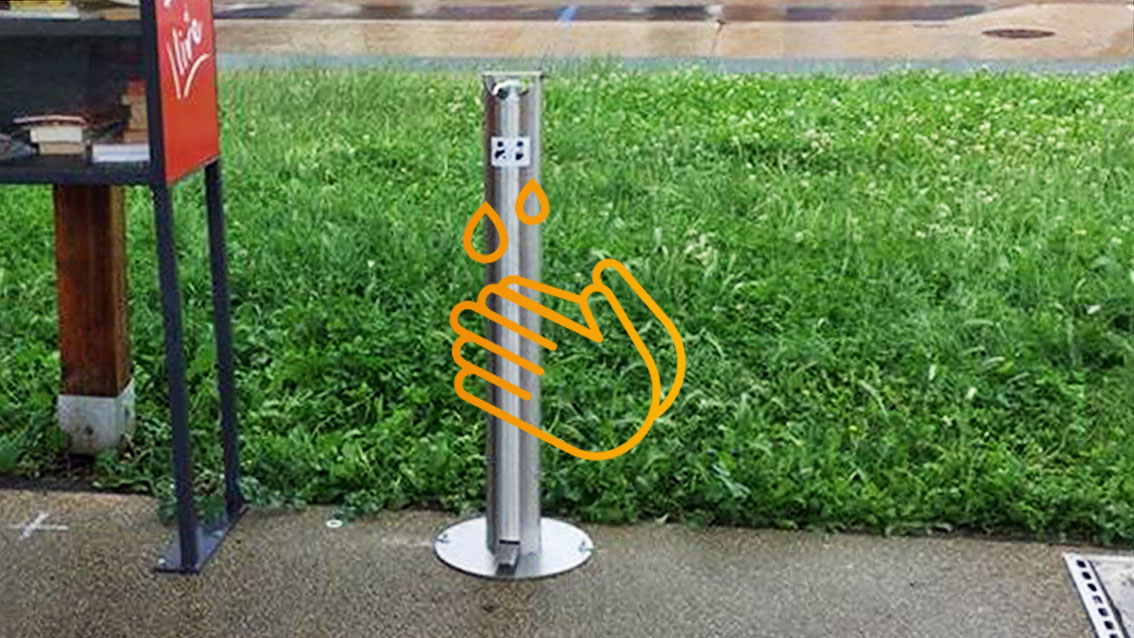 Vauvert : 10 bornes de distribution de gel hydroalcoolique  installées sur la commune