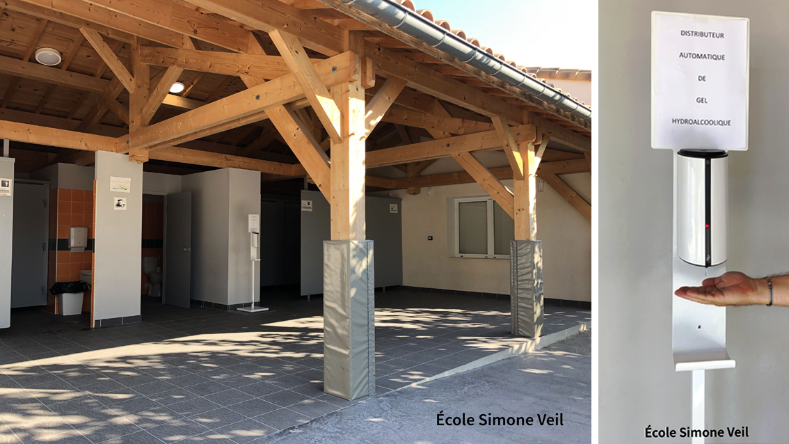 Aimargues : Des bornes de gel hydroalcoolique dans les Écoles et les lieux accueillant du public