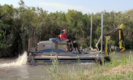 Une machine amphibie pour entretenir les marais