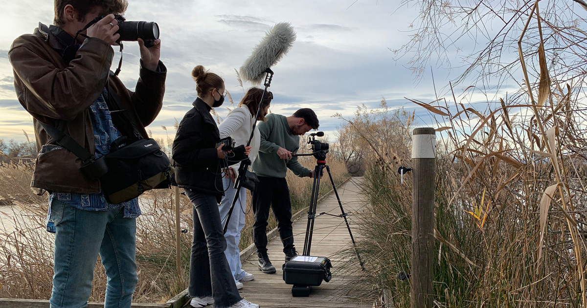 Les étudiants cinéastes en tournage au Scamandre