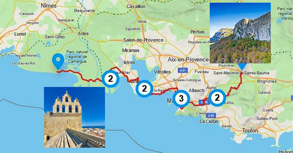 Marche inaugurale des Saintes-Maries de la Mer à Marseille du chemin des Saintes et Saints de Provence