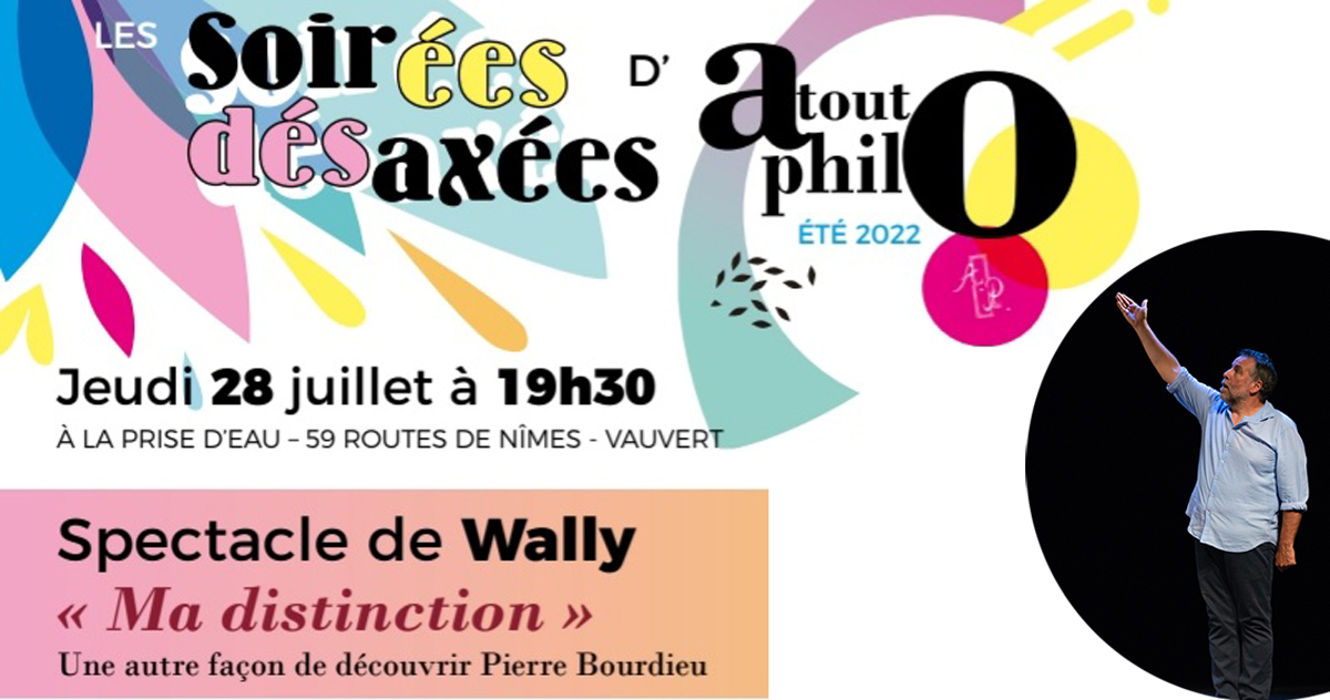 Le chanteur humoriste Wally ouvre les soirées désaxées d’Atout Philo